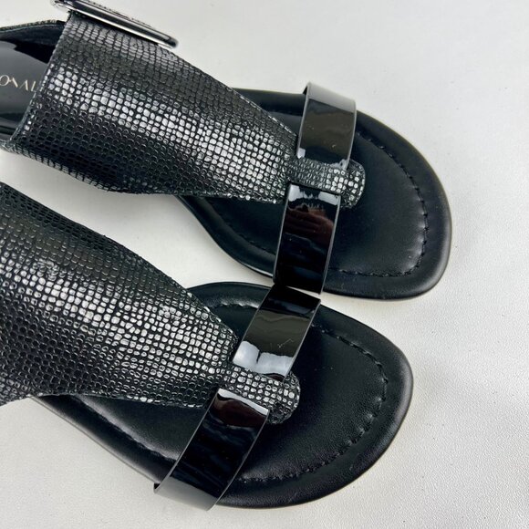 Donald Pliner Womens Ofelia Wedge Sandals Black Python Print size 8.5M - Picture 10 of 16